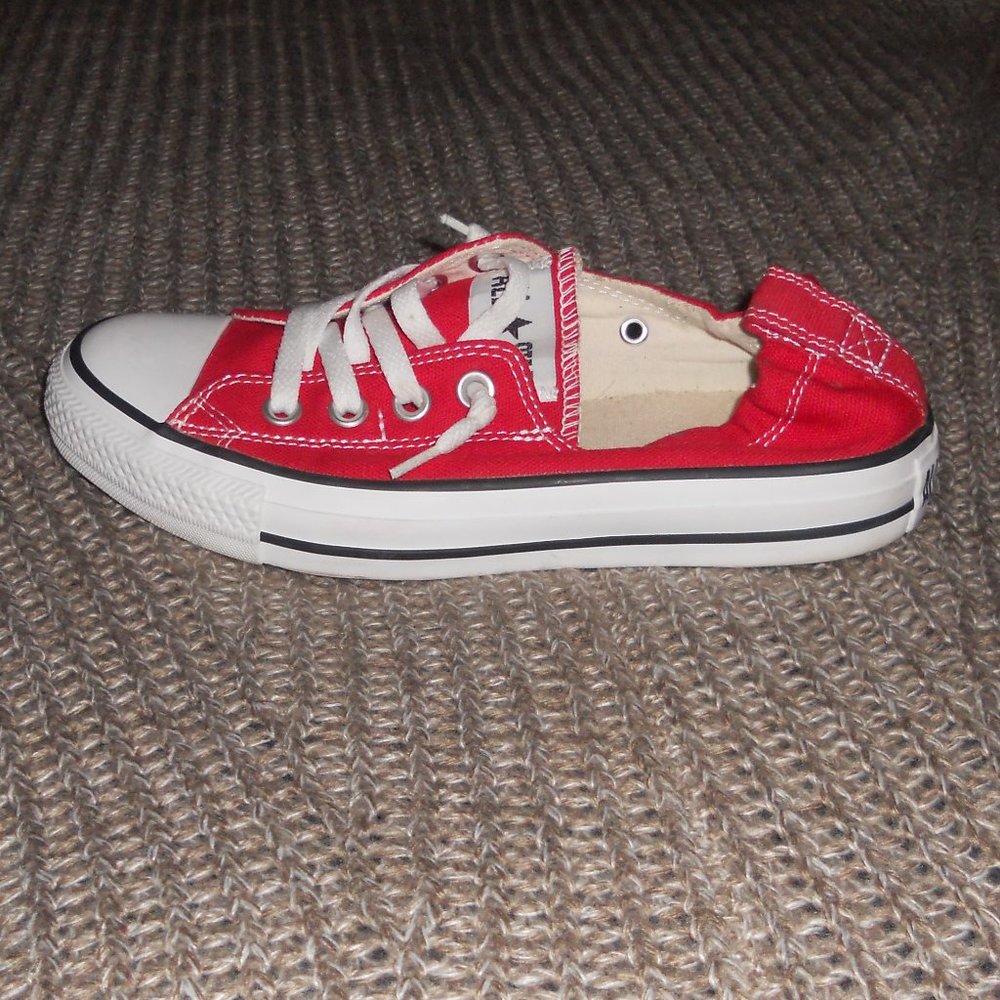 Converse Red and White Women's Sneakers - Picture 4 of 14